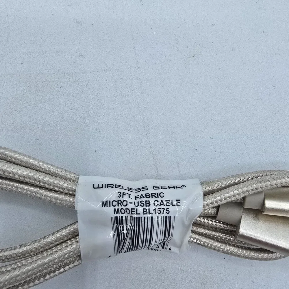 Wireless Gear 3FT Micro USB Fabric Cable - White Gold
